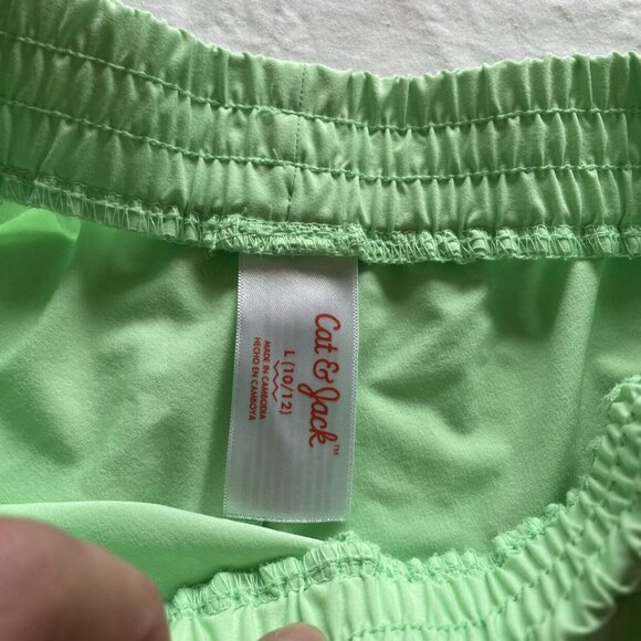 Cat & Jack Girls Green Elastic Waist Athletic Shorts Size L 10-12 - Picture 3 of 5